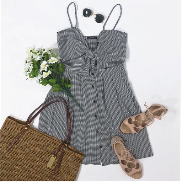 INTERI Cut-Out Check Print Dress - Picture 3 of 3